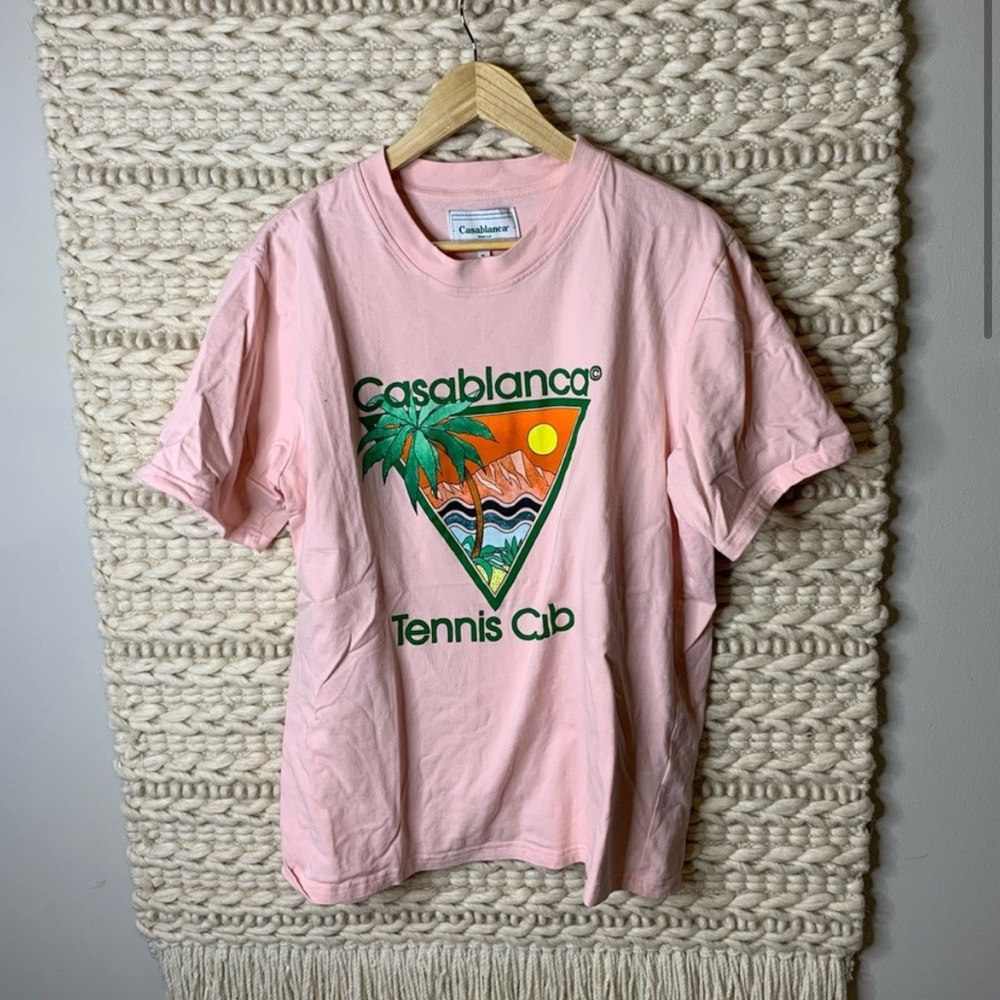 Casablanca Tennis Club Pink Palm Icon Shirt